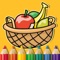 Fruits Coloring Book Page Game For Kids Edition