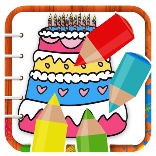 Sweet Cake Coloring Book Game Educational Icon
