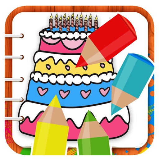 Sweet Cake Coloring Book Game Educational icon