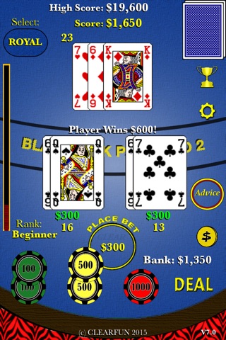 21 Blackjack Big Cash Money Game - by CLEARFUN screenshot 3