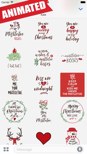 Animated Mistletoe & Kisses for iMessage Stickers(圖4)-速報App