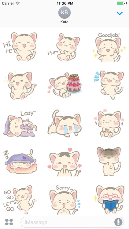 Irving The Lazy Meow English Stickers