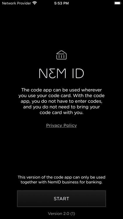 NemID codeapp busine. for bank