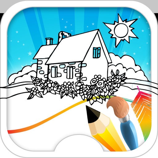 Coloring Book Town Icon