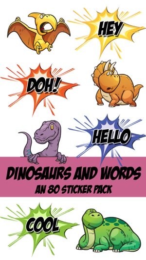 Dinosaur and Word Sticker Pack(圖1)-速報App