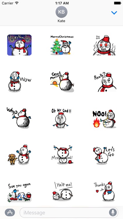 Many Stickers Of A Funny Snowman