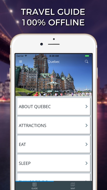 Quebec Travel Guide with Offline Street Map