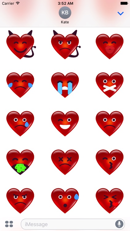 3D Heart Face Happy San Valentine’s Day Stickers screenshot-3