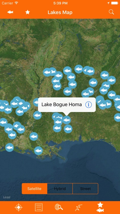 Louisiana, Mississippi, Alabama - Fishing Lakes