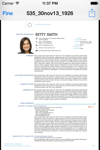 iCV Resume screenshot 2