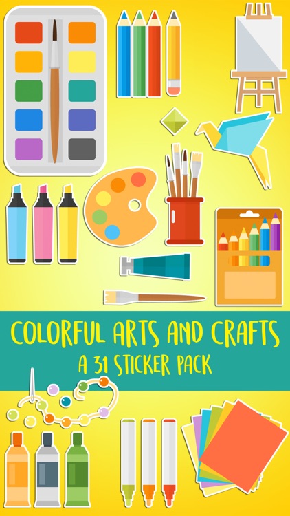 Colorful Arts and Crafts Supplies Sticker Pack