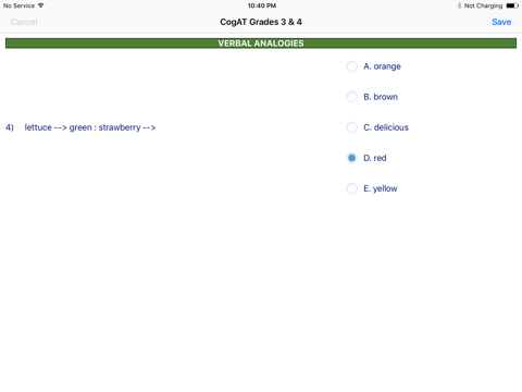 CogAT Grades 3 & 4 screenshot 3