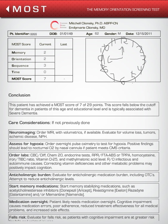 Memory Orientation Test-MOST