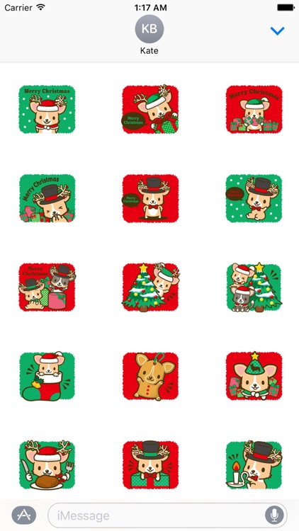 Merry Christmas Cute Corgi Dog Stickers