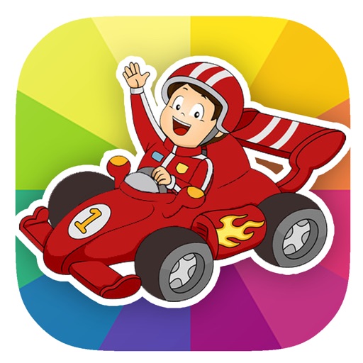 Free Racing Car Coloring Page Game Education Icon