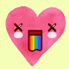 Kawaii Watercolor Hearts Stickers