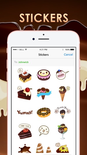 Chocolate Emoticons Sticker for iMessage ChatStick(圖1)-速報App