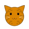 red tabby cat ball sticker