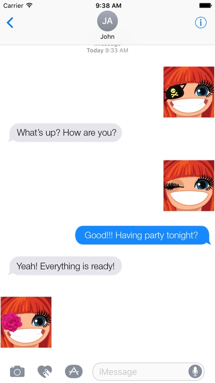 Redhair Girl Emoji Stickers