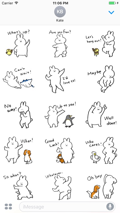 Daily Life Of White Bunny English Sticker