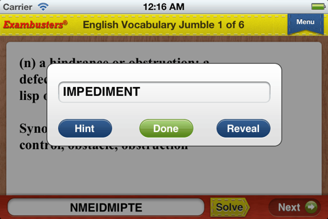 GED Verbal Prep Vocabulary Flashcards Exambusters screenshot 3
