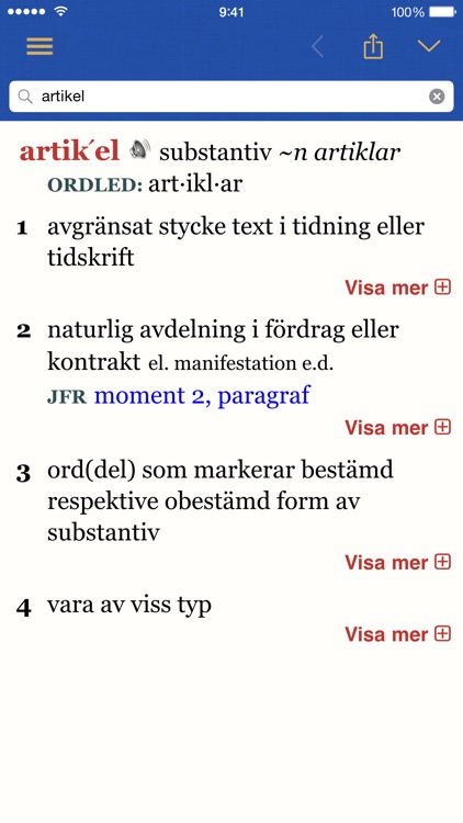 Svensk ordbok utgiven av Svenska Akademien screenshot-3