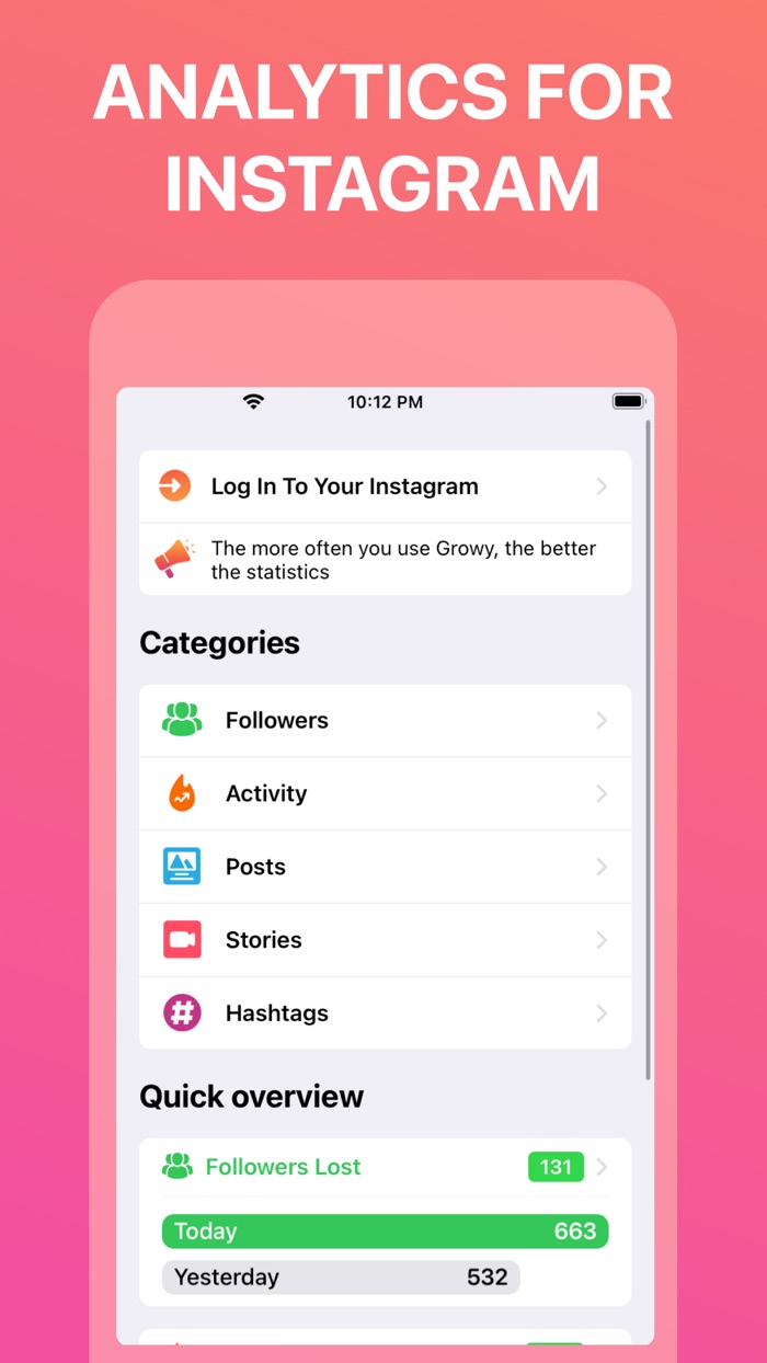 Growy Reports for instagram