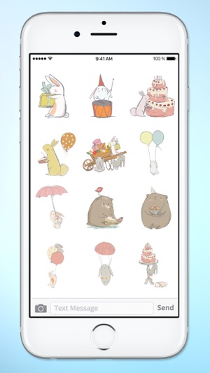 Bear and Bunny Birthday Party Sticker Pack(圖3)-速報App