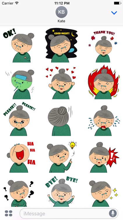 Animated ANGRy Old LADy Stickers by APPBUBBLy