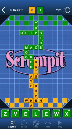 SCRUMPIT - a scrabble/crossword style bo