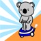 The koala rides a machine, jumping up whilst trying to avoid the dangers that draw near