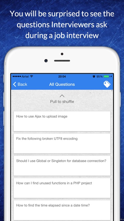 Free app for PHP technical job interview questions