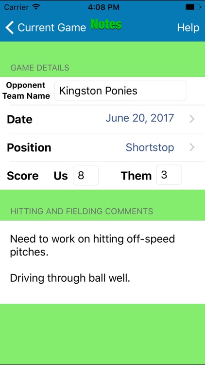 HT Baseball Stat Tracker