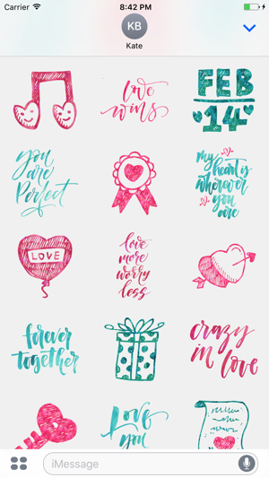 Valentine's Love Greetings for iMessage Stickers(圖1)-速報App