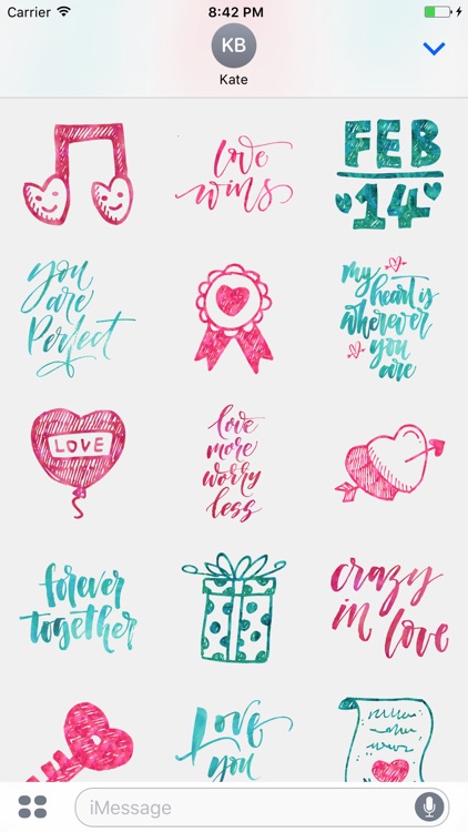 Valentine's Love Greetings for iMessage Stickers