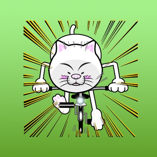 Stickers of an energetic cat icon