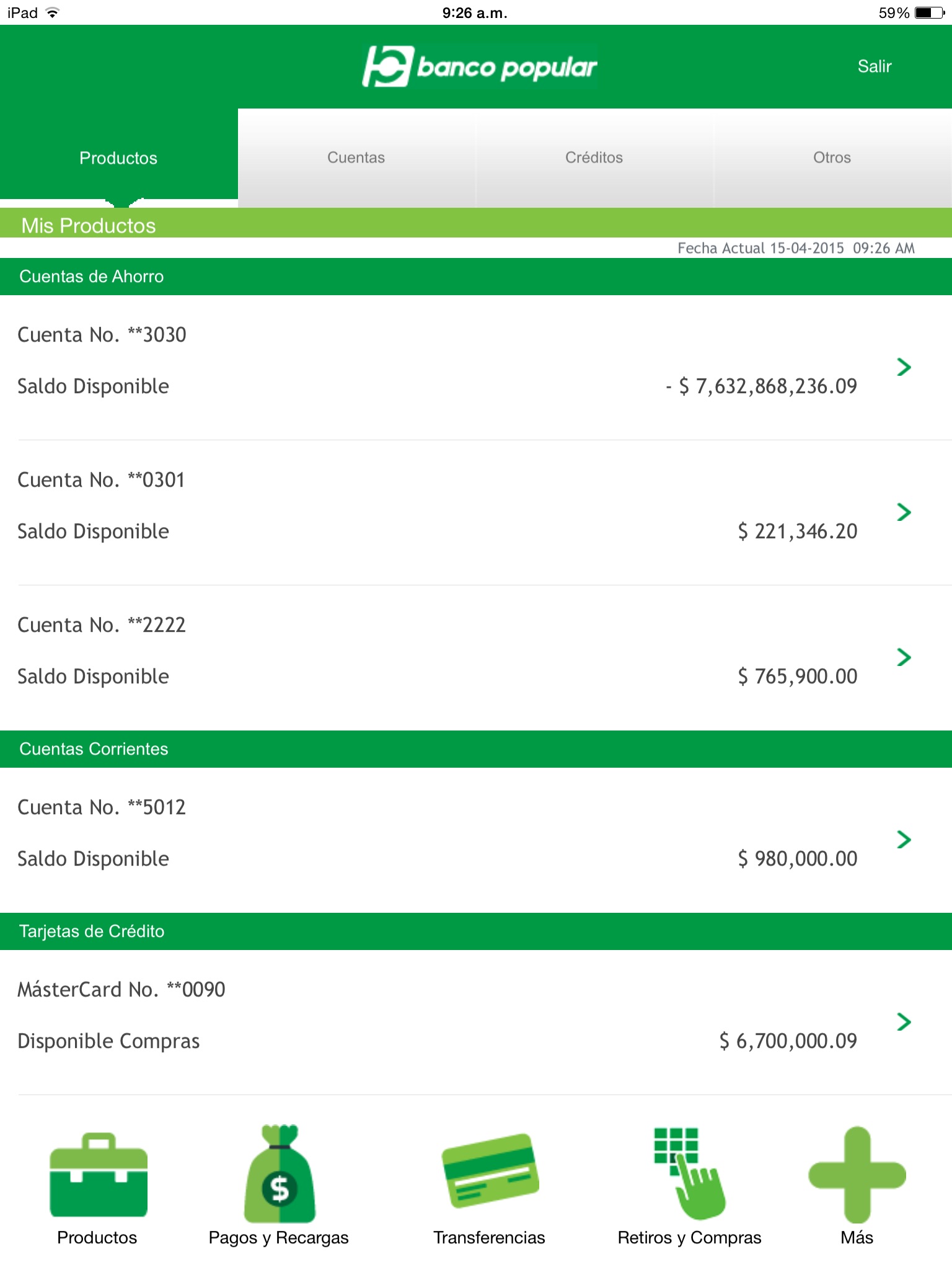 Banco Popular App Tablet screenshot 3