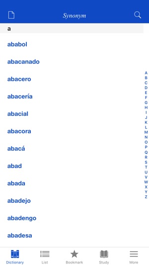 Spanish Synonym Dictionary