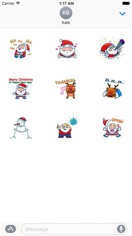 Animated Sticker Of Santa Claus And His Reindeer