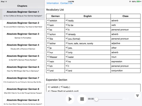 German Beginner Video Vocabulary for iPad screenshot 3