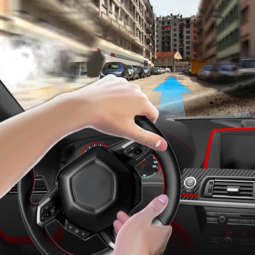 Driving 3D Sport Car in City Icon