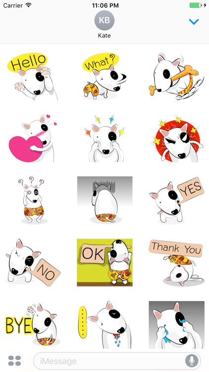 Raff The FUnny Dog Daily Life English Sticker