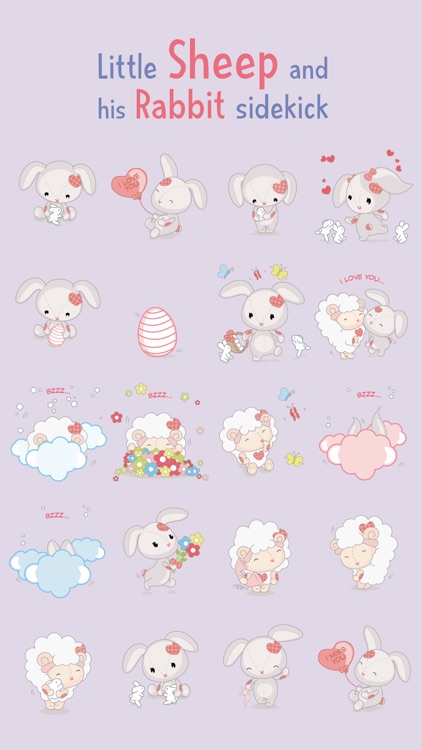 Little Sheep and his Rabbit Sidekick - Stickers screenshot-4