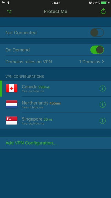 VPN Quick Connect - Today Widget support