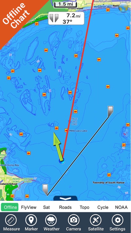 Minnesota lakes charts - GPS fishing map Navigator