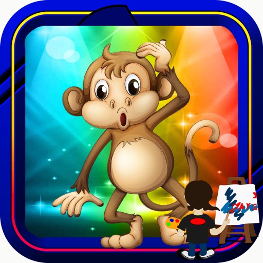 Book Colouring For Cartoon Monkey Version Icon