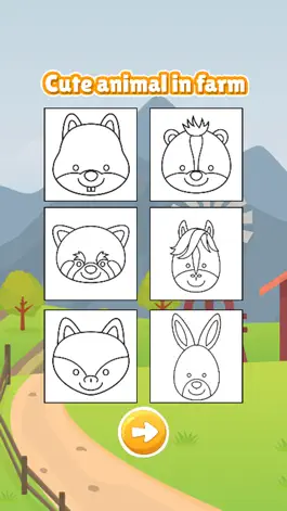 Game screenshot Cute animal in farm coloring book games for kids apk