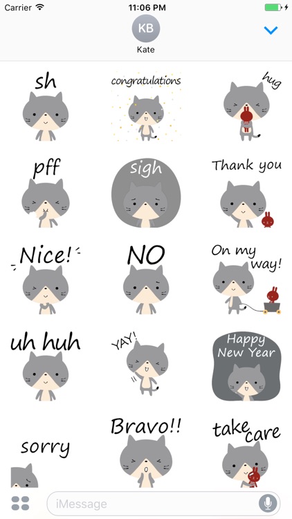 Emilio The Cute Kitten Animated English Stickers