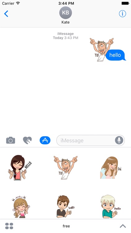 Free Hello Sticker for iMessage