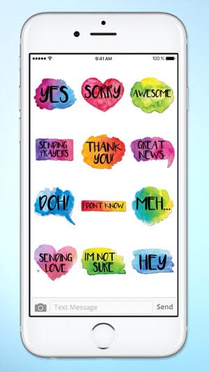 Watercolor Words Text Sticker Pack(圖5)-速報App